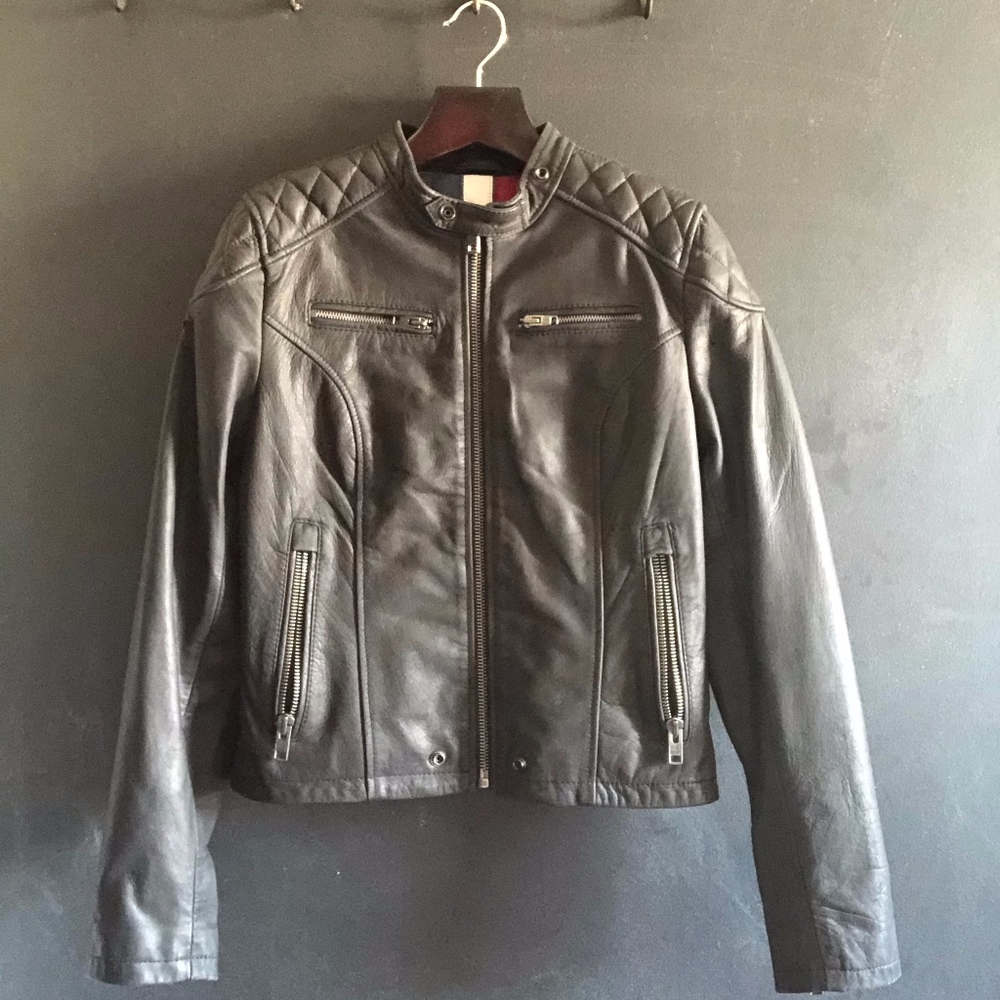 NWT Superdry Genuine Leather Moto Jacket Women's M